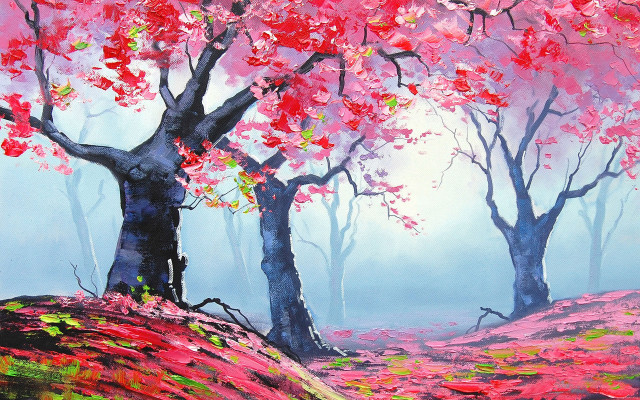 Tree red leaves blue sky #2 free wallpaper - medium preview image