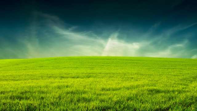 Green field sky clouds background #2 free wallpaper - medium preview image
