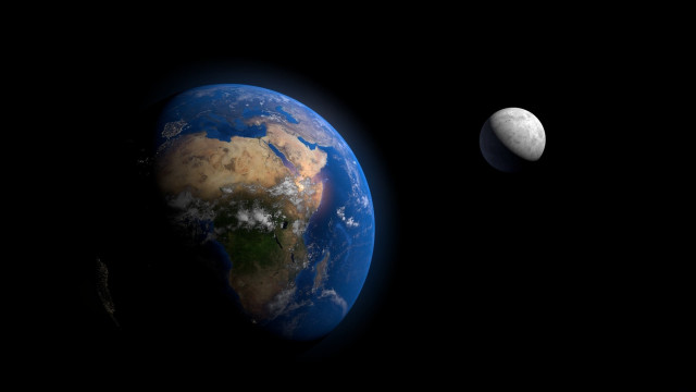 Earth moon space view planet free wallpaper - medium preview image