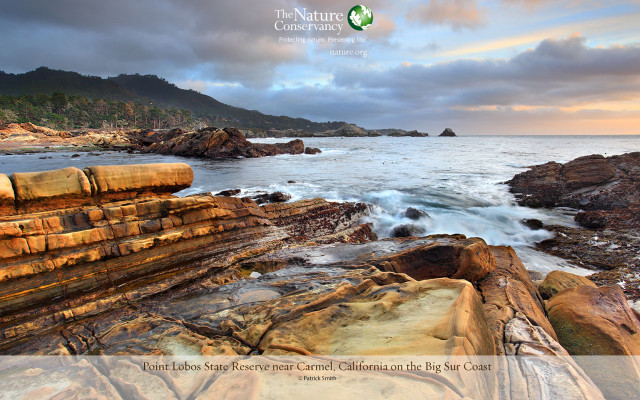 Rocky beach waves crashing cloudy free wallpaper - medium preview image