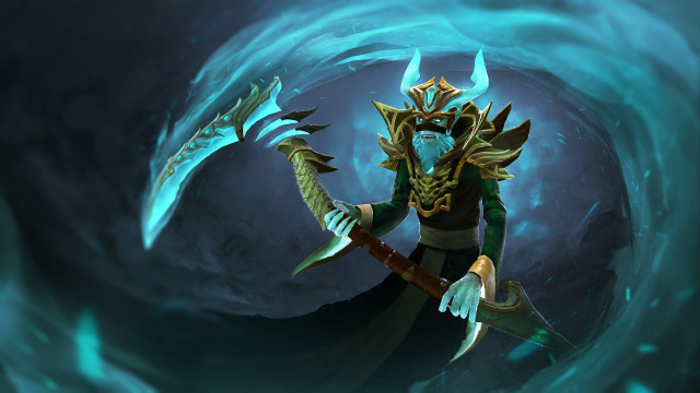 Fantasy character staff spear blue free wallpaper - medium preview image