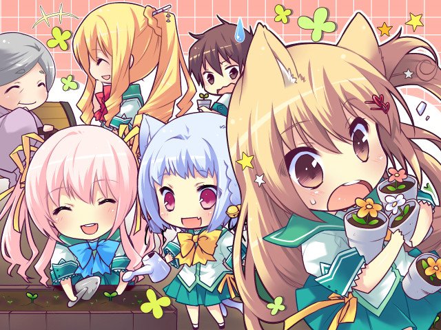 Anime girls pink wall clovers #2 free wallpaper - medium preview image
