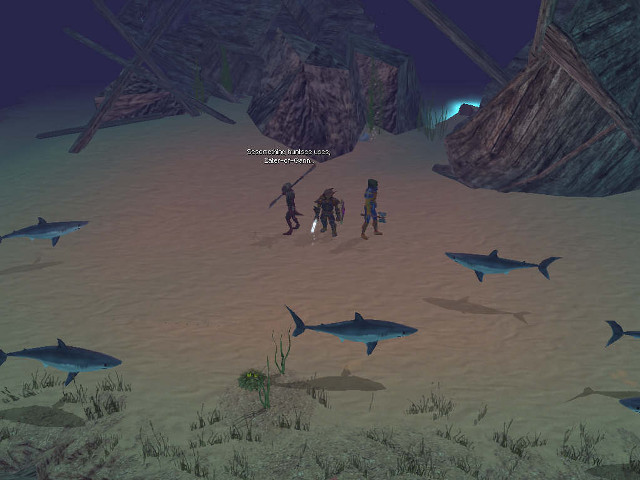 Beach people sharks ocean night free wallpaper - medium preview image