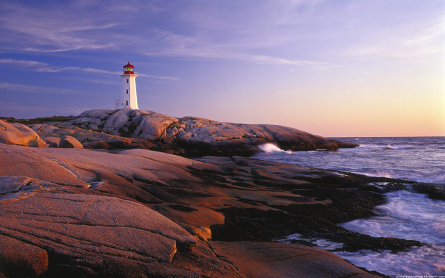 Lighthouse rocky shore waves crashing #2 free wallpaper - medium preview image