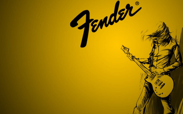 Man playing guitar yellow fender #2 free wallpaper - medium preview image