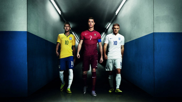 Soccer players tunnel yellow blue free wallpaper - medium preview image