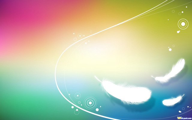 Colorful background white feather bubbles #2 free wallpaper - medium preview image