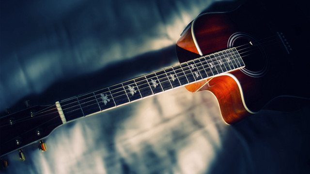 Guitar white sheet held up free wallpaper - medium preview image
