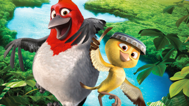 Bird monkey jungle river trees free wallpaper - medium preview image