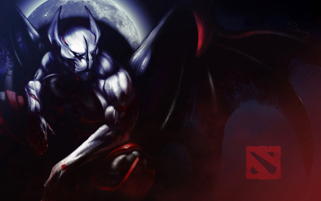 Demonic demon full moon red free wallpaper - medium preview image