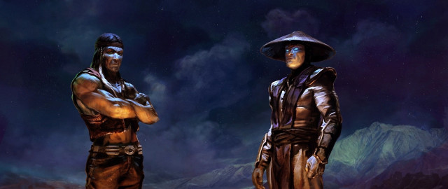 Two men costumes dark arms free wallpaper - medium preview image