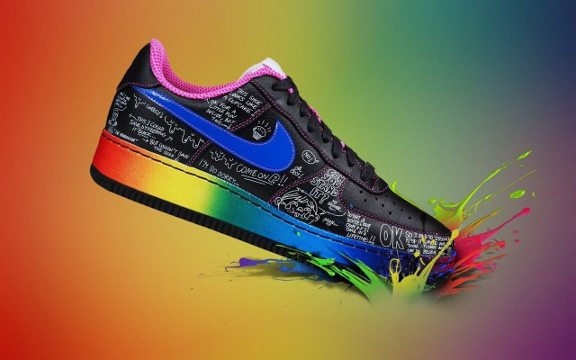 Colorful nike air force rainbow #2 free wallpaper - medium preview image