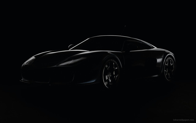 Black sports car dark background free wallpaper - medium preview image