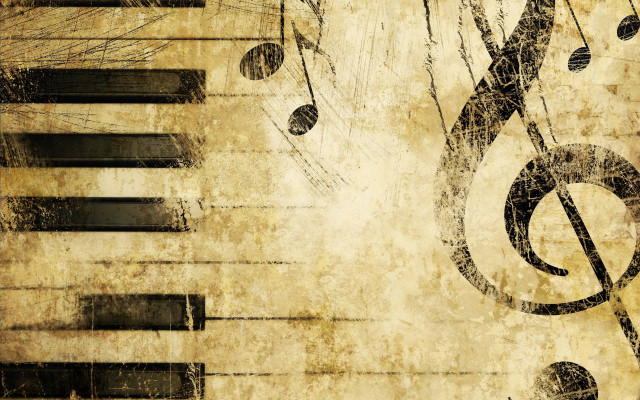 Grungy piano musical notes trebles #4 free wallpaper - medium preview image