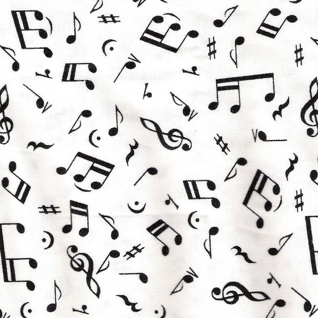 White sheet black musical notes free wallpaper - medium preview image