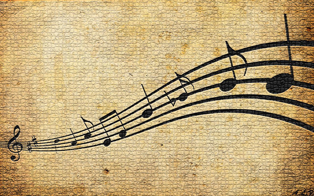 Grungy music note treble musical #2 free wallpaper - medium preview image