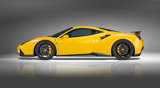 Yellow sports car studio reflective free wallpaper - medium preview image