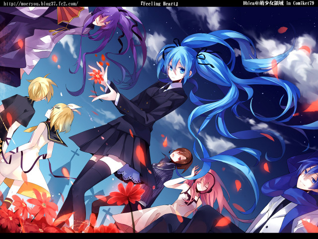 Anime girls long hair blue #42 free wallpaper - medium preview image