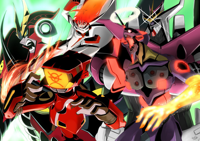 Animated robots glowing mecha horns free wallpaper - medium preview image