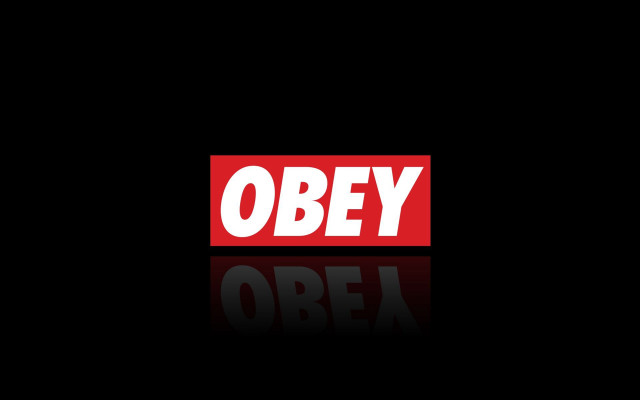 Red white obey reflection ambient free wallpaper - medium preview image
