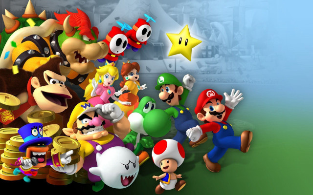 Nintendo characters room star clock free wallpaper - medium preview image