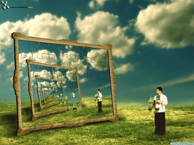 Man field puzzle piece woman free wallpaper - medium preview image