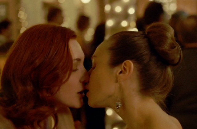 Women kissing room lights chandelier free wallpaper - medium preview image