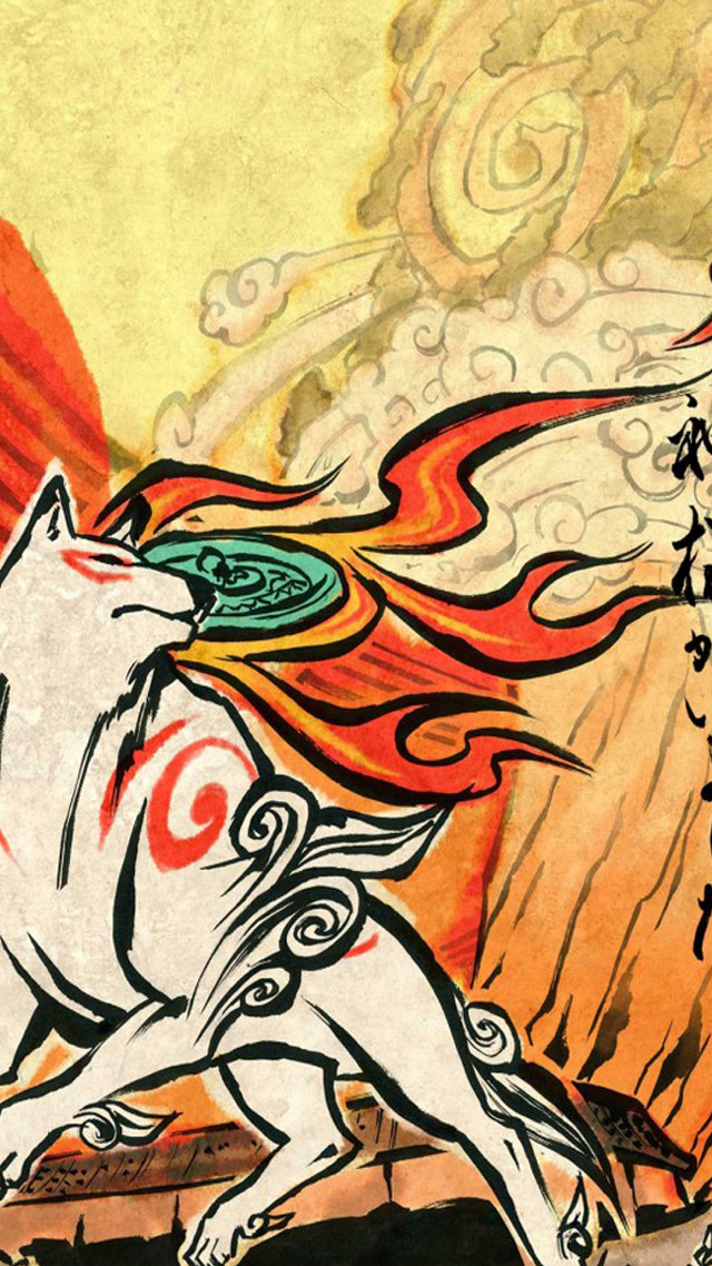 White dog red green fire free wallpaper - medium preview image