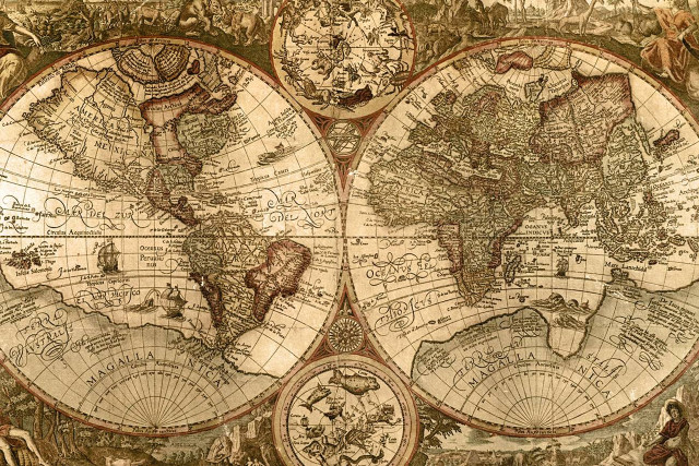 World map countries borders detailed free wallpaper - medium preview image