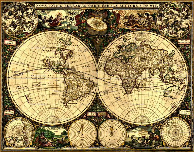 World map countries side free wallpaper - medium preview image