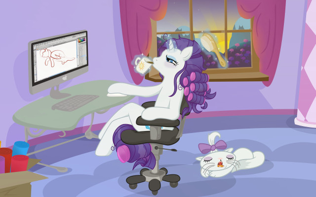 Pony chair computer cat desk free wallpaper - medium preview image