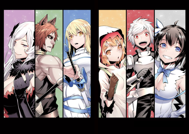 Anime characters rainbow background cats free wallpaper - medium preview image