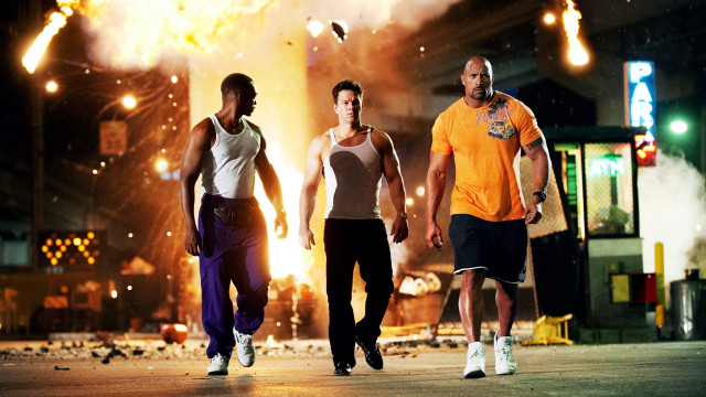 Three men walking night fireworks free wallpaper - medium preview image