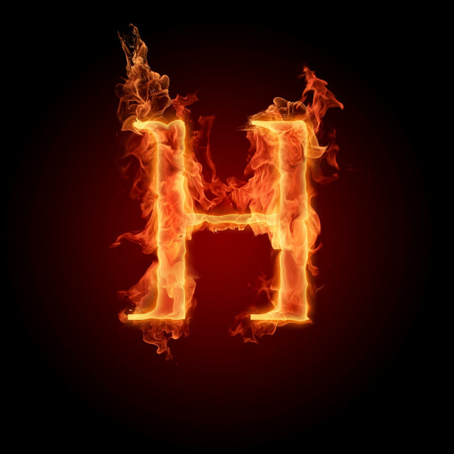 Fire letter h black red free wallpaper - medium preview image