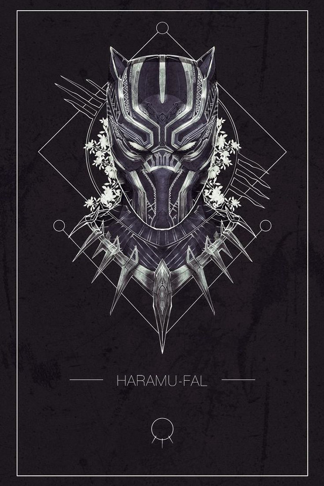 Black white poster mask geometric free wallpaper - medium preview image