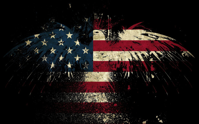 Grungy american flag eagle backside free wallpaper - medium preview image