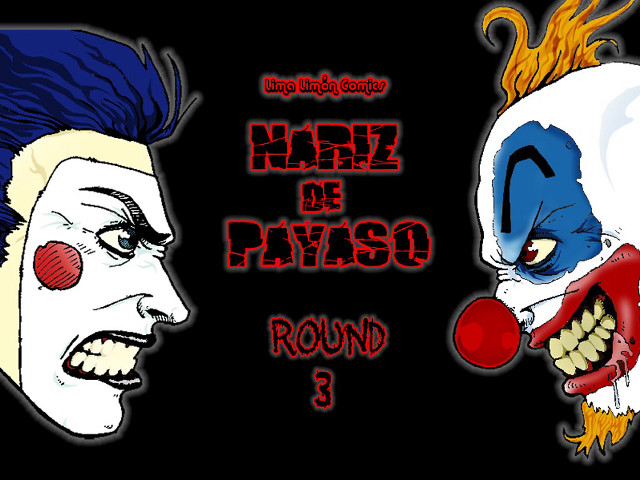 Two clowns red blue drawing free wallpaper - medium preview image
