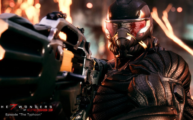 Man helmet gun futuristic flames free wallpaper - medium preview image
