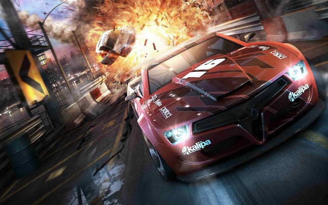 Car fireball video game burning free wallpaper - medium preview image