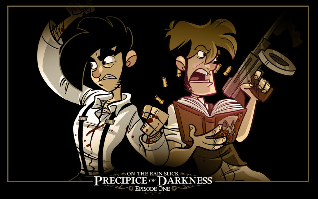 Cartoon two people holding book free wallpaper - medium preview image