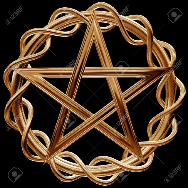 Golden pentagram black background stock free wallpaper - medium preview image