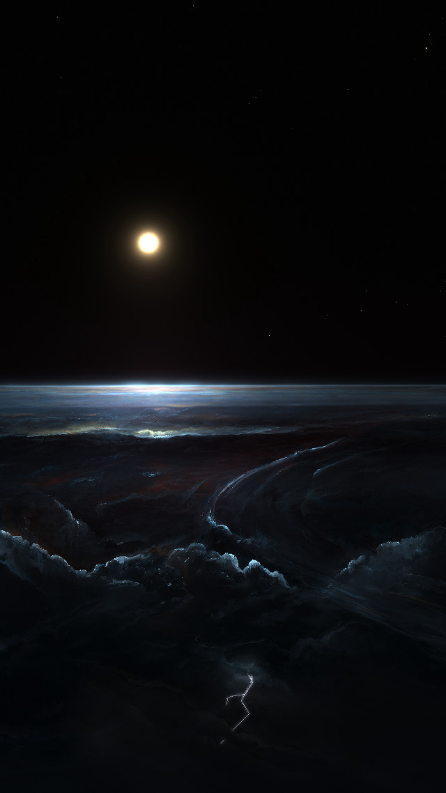 Full moon clouds sky ocean free wallpaper - medium preview image