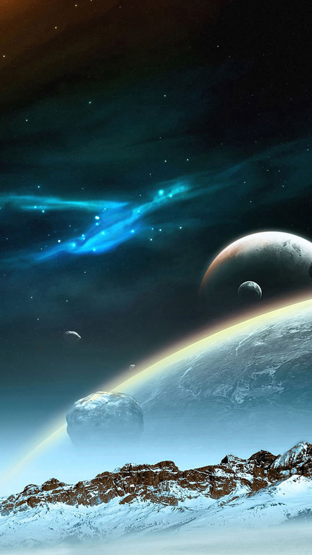 Space scene distant planet distant free wallpaper - medium preview image