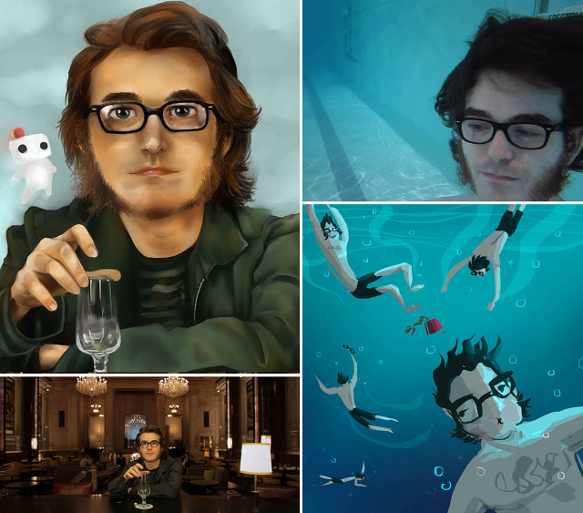 Man glasses cat suit glass free wallpaper - medium preview image