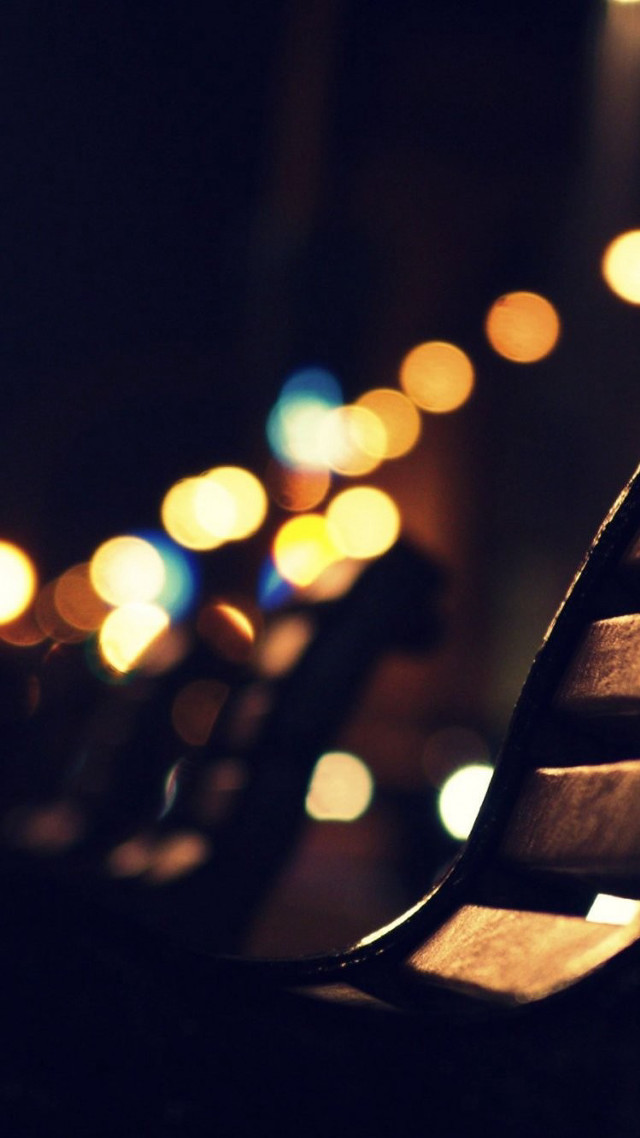 Bench blurry background lights foreground free wallpaper - medium preview image