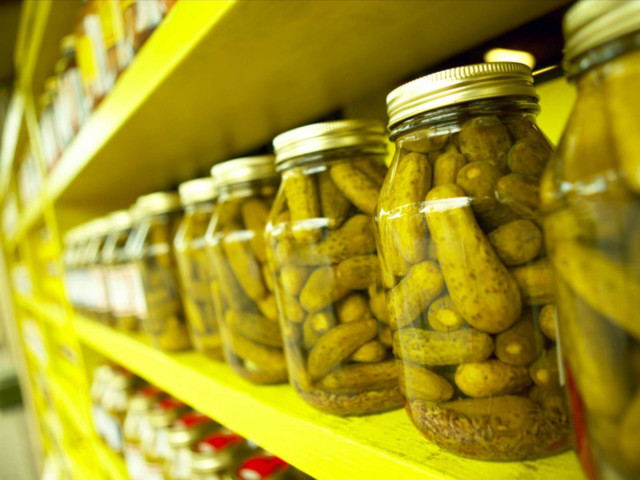 Shelf jars pickles peanuts store free wallpaper - medium preview image