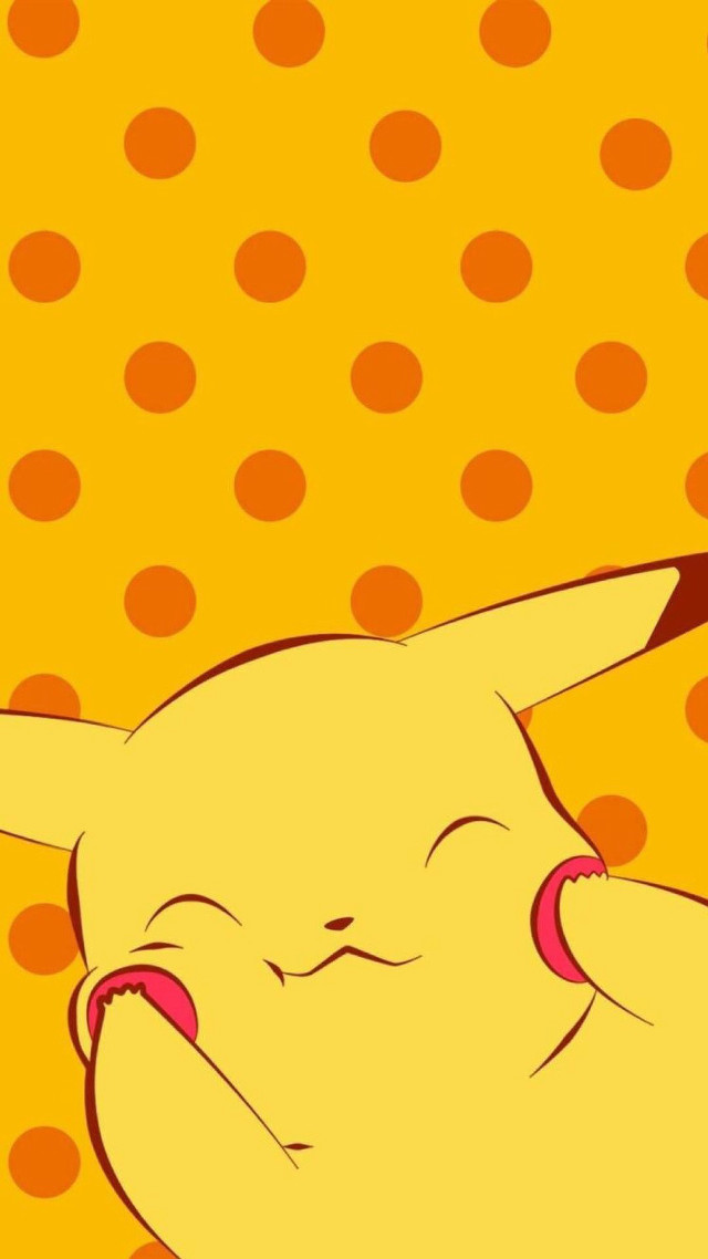 Pikachu sleeping polka dot background free wallpaper - medium preview image