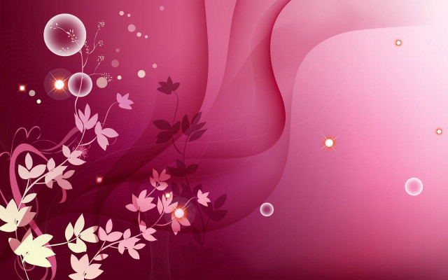 Pink background flowers bubbles clock #3 free wallpaper - medium preview image