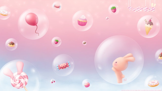 Pink background bubbles fun playful free wallpaper - medium preview image