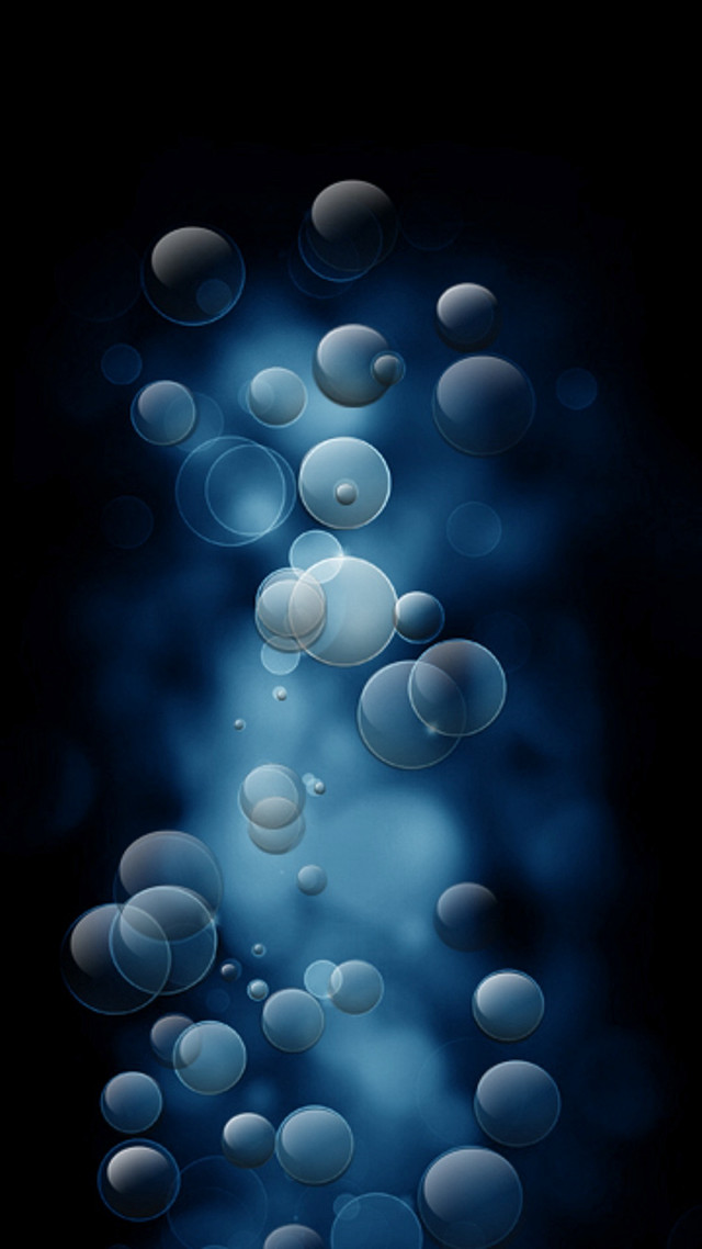 Black background water bubbles blue free wallpaper - medium preview image
